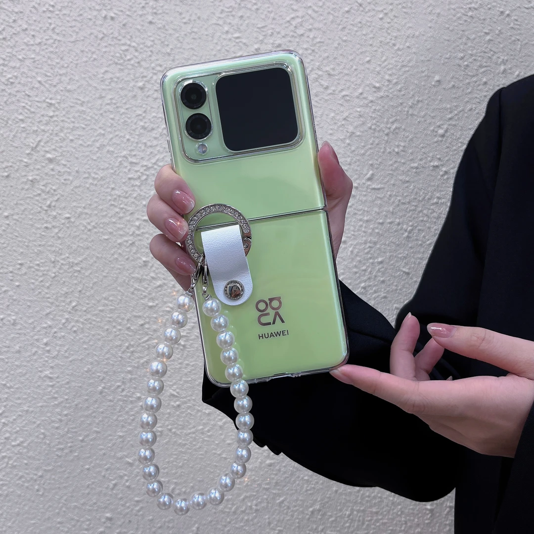 适用华为NovaFlip手机壳新款透明软壳ins指环扣手提款全包保护套