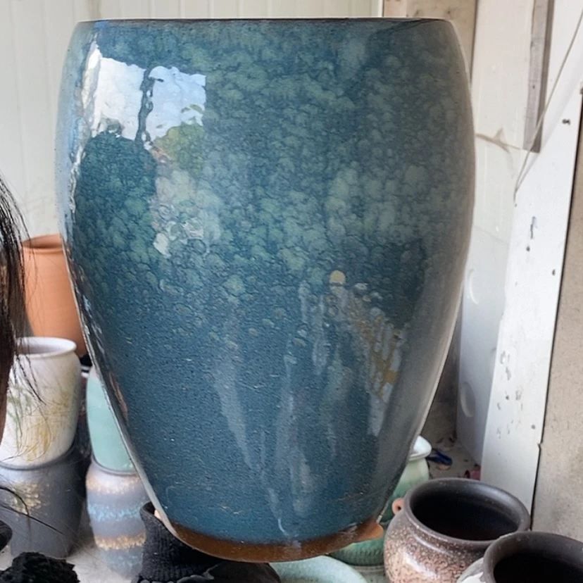 【闪购商品】紫砂花盆口22高33，蓝