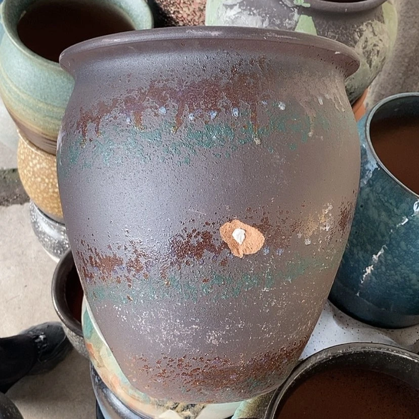 【闪购商品】紫砂花盆口27高30,瑕疵