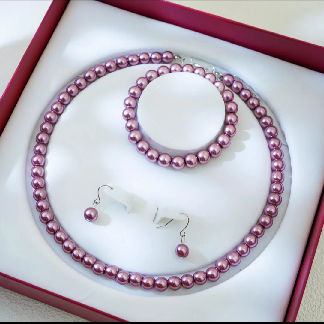 时尚百搭项链耳环气质三件套ZD0033