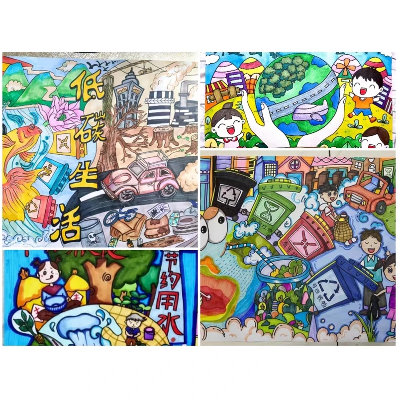 代画科幻画4开8K大小纯手绘儿童科幻画绘画原创科幻画代画手抄报