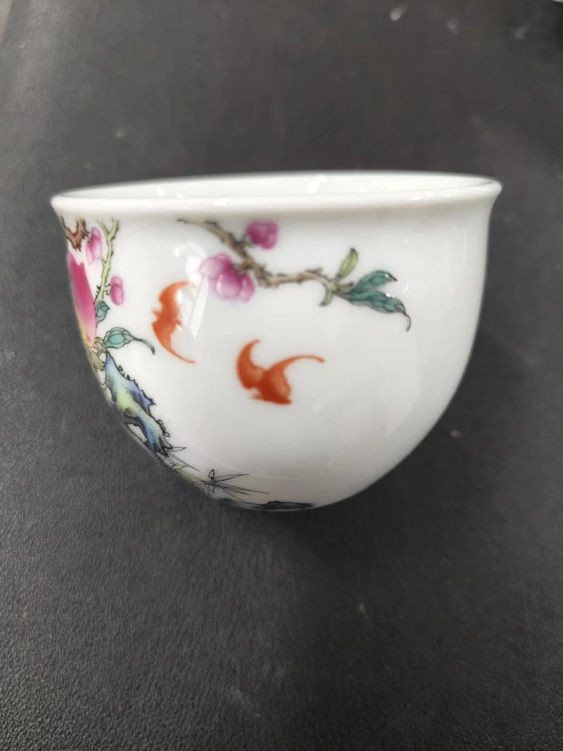宝德利粉彩寿桃陶瓷茶杯2