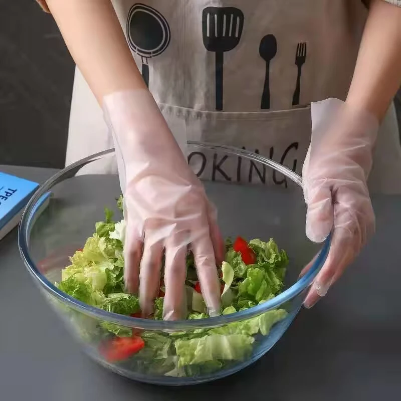 一次性TPE手套家务清洁手套家用加厚防油污防水透明卫生抽取式