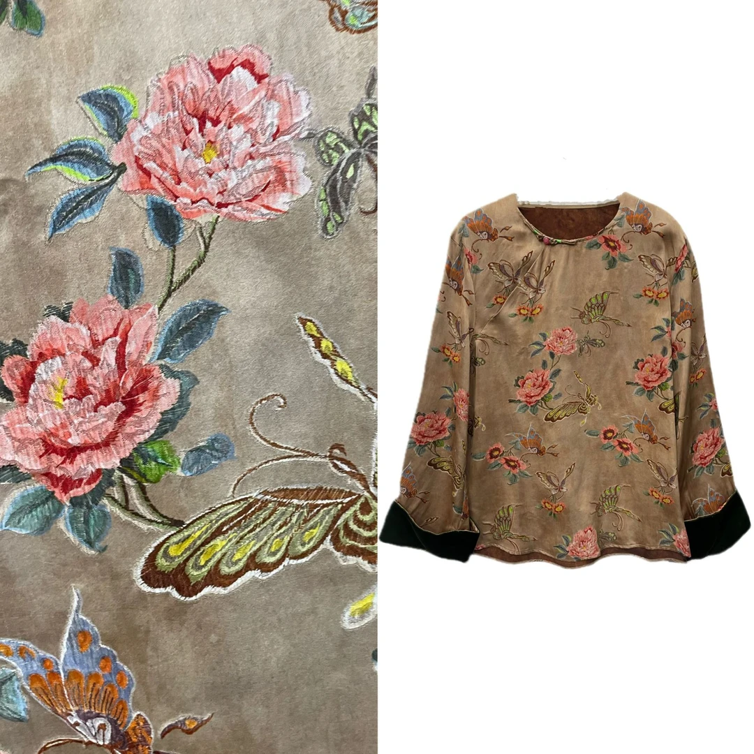 【蝶恋花】秋冬新中式上衣刺绣复古蝴蝶花朵图案上衣