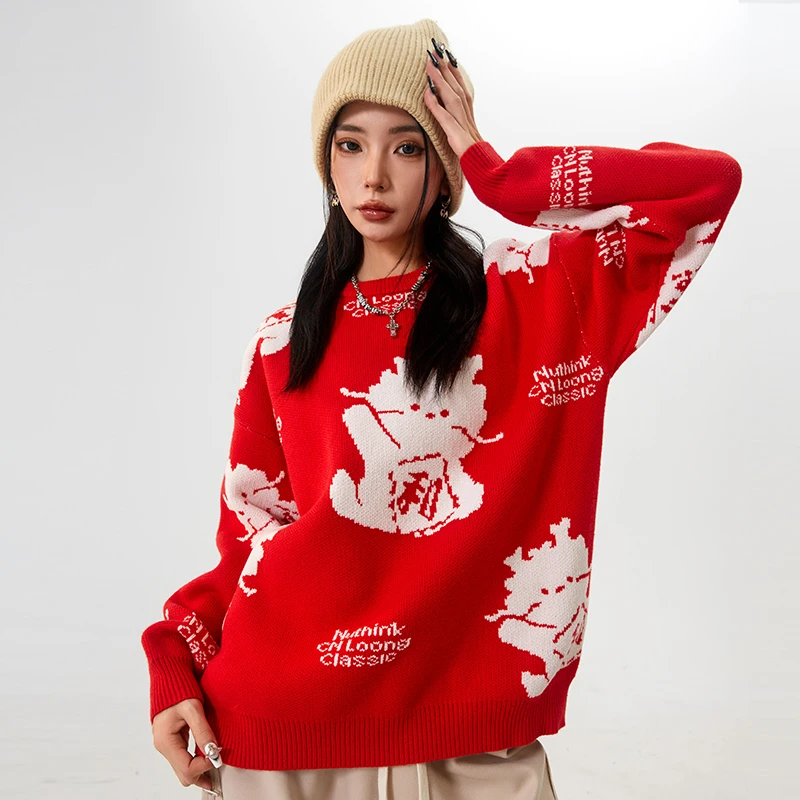 PMGK龙年圆领设计师2023新款休闲情侣百搭秋冬毛衣