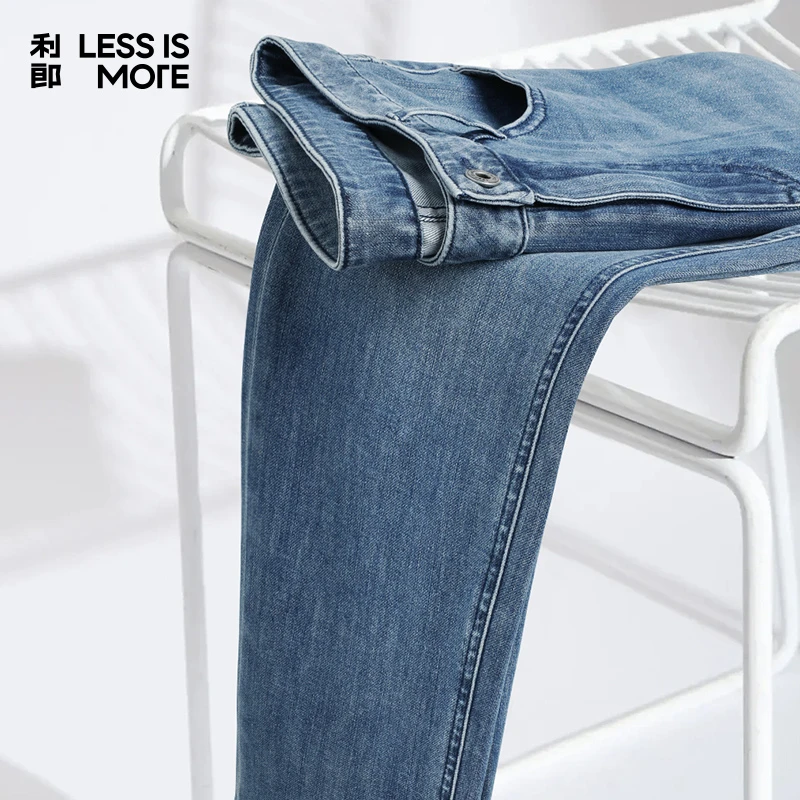 Lilanz/利郎〔爽冰蓝〕时尚修身小直筒九分男牛仔裤子 G4XNZ90301