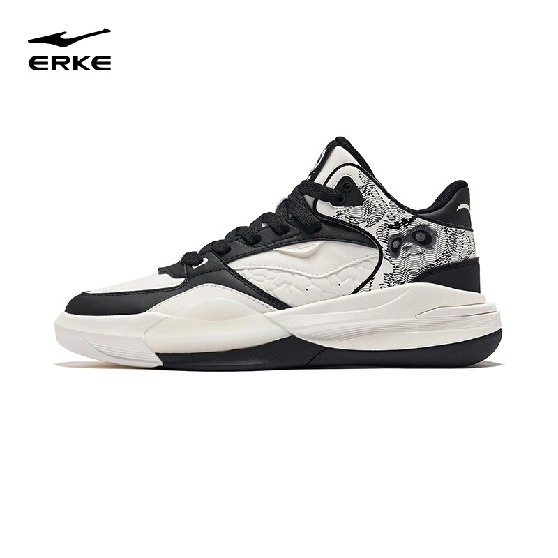 鸿星尔克电池熊猫3V2潮流休闲时尚黑白保暖高帮板鞋51124401099