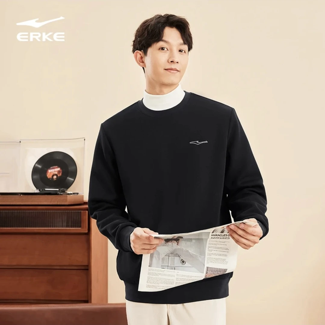 鸿星尔克春秋新款女士时尚百搭潮流运动百搭纯色卫衣-52224002004