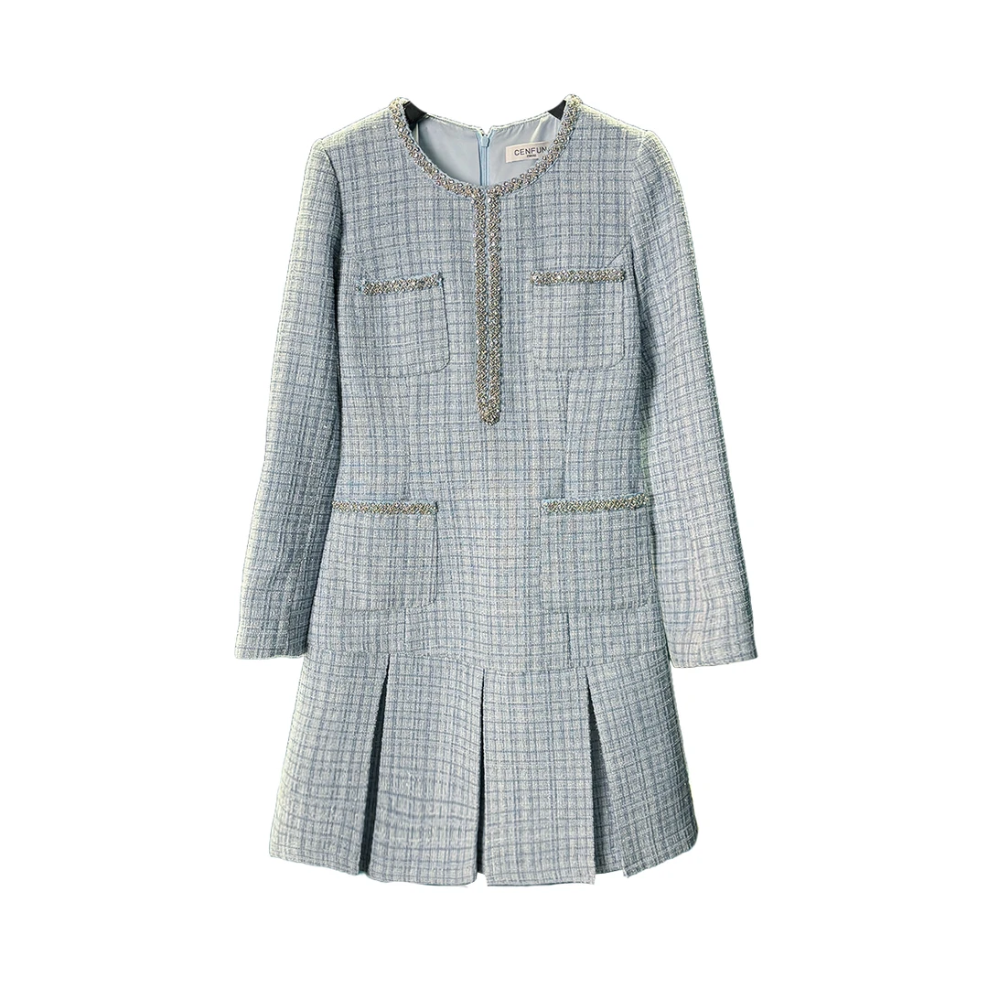 【CENFUN】小香风高级感a字女士连衣裙新款法式气质E03198