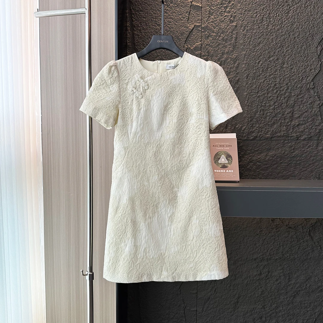 【CENFUN】*109 气质时尚网红轻奢白色少女休闲连衣裙E02176