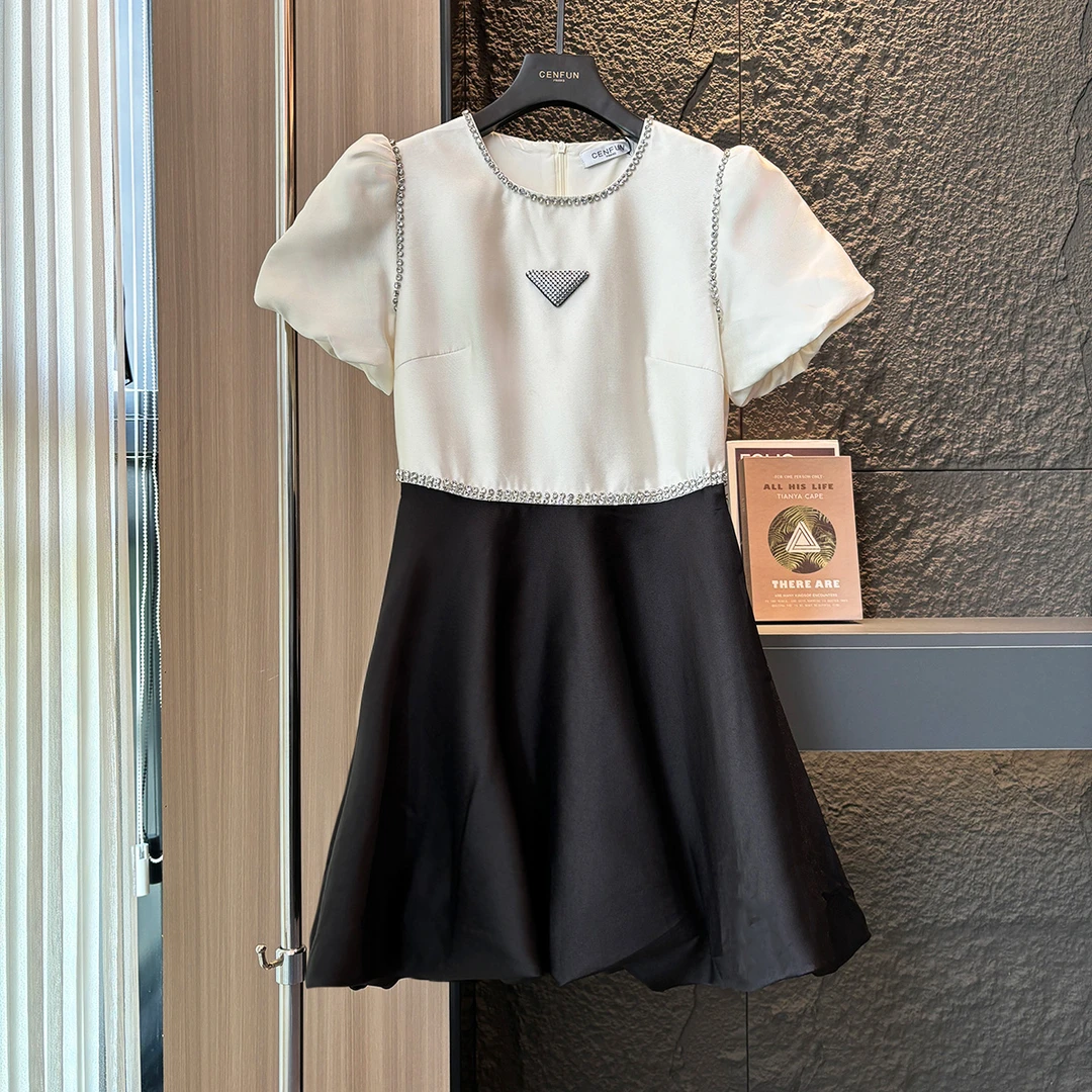 【CENFUN】71*BZ小香风网红白色针织时尚百搭圆领连衣裙E021128