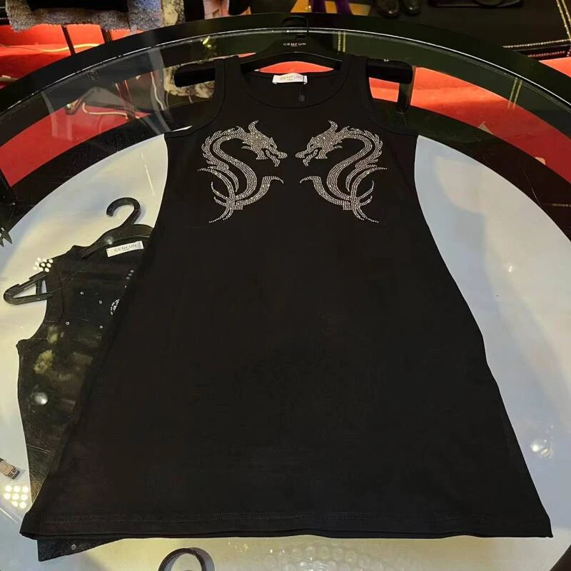 【CENFUN】气质时尚高级显瘦轻奢黑色连衣裙E00152