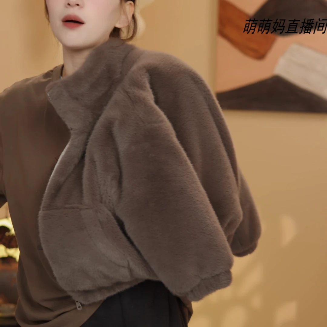 儿童装男童冬装毛毛外套新款秋冬款中童夹棉加厚上衣冬季男孩潮