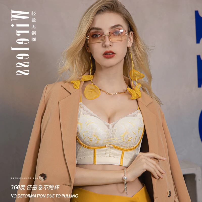 MINPICKO/名品控 托玛琳光变舒适健康聚拢小胸女士调整型内衣8615