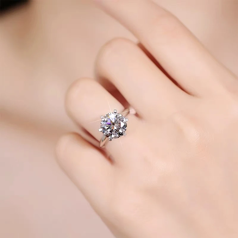 【老福银楼】轻奢时尚经典六抓1克拉戒指8810