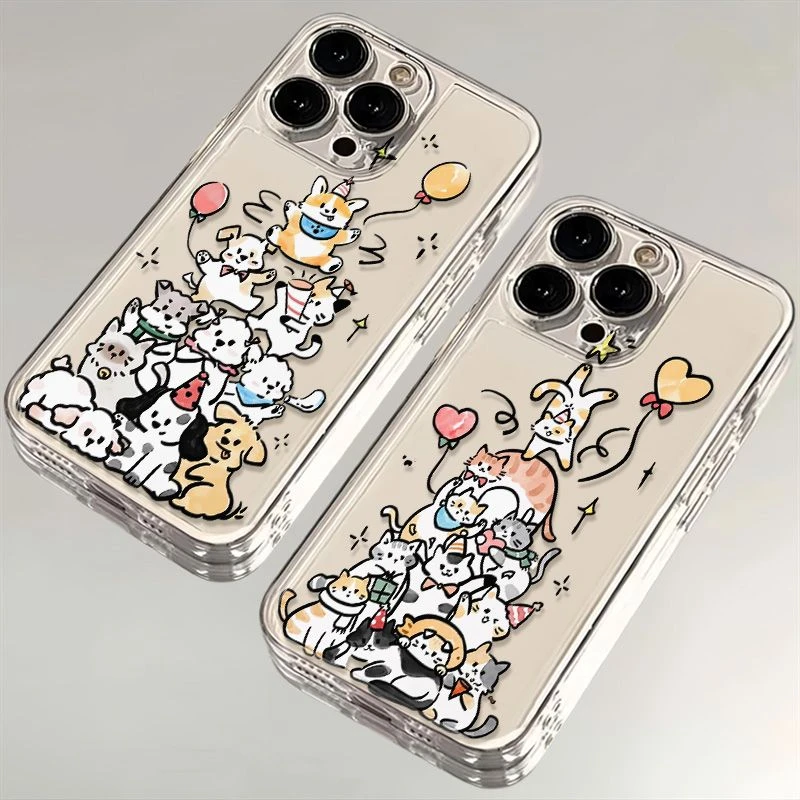 派对猫狗苹果15手机壳iPhone14promax新款7/8plus软壳13/12/11/xr