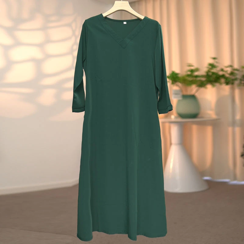 2024新款妈妈装连衣裙时尚遮肚中长款气质减龄妈妈装连衣裙