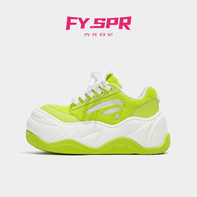 FYSPR/方元日记WiFi系列 荧光绿 厚底增高7CM 波浪 大头面包鞋