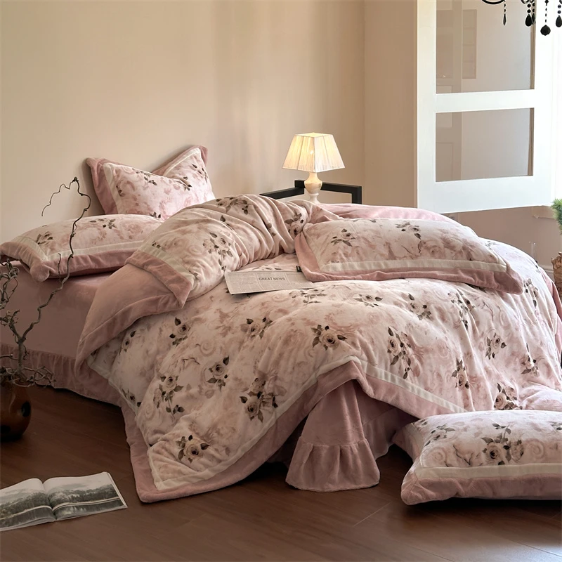 POCKET PIG/布袋猪【雅韵】加厚肉肉绒柔软慕丝绒四件套【粉丝福利]