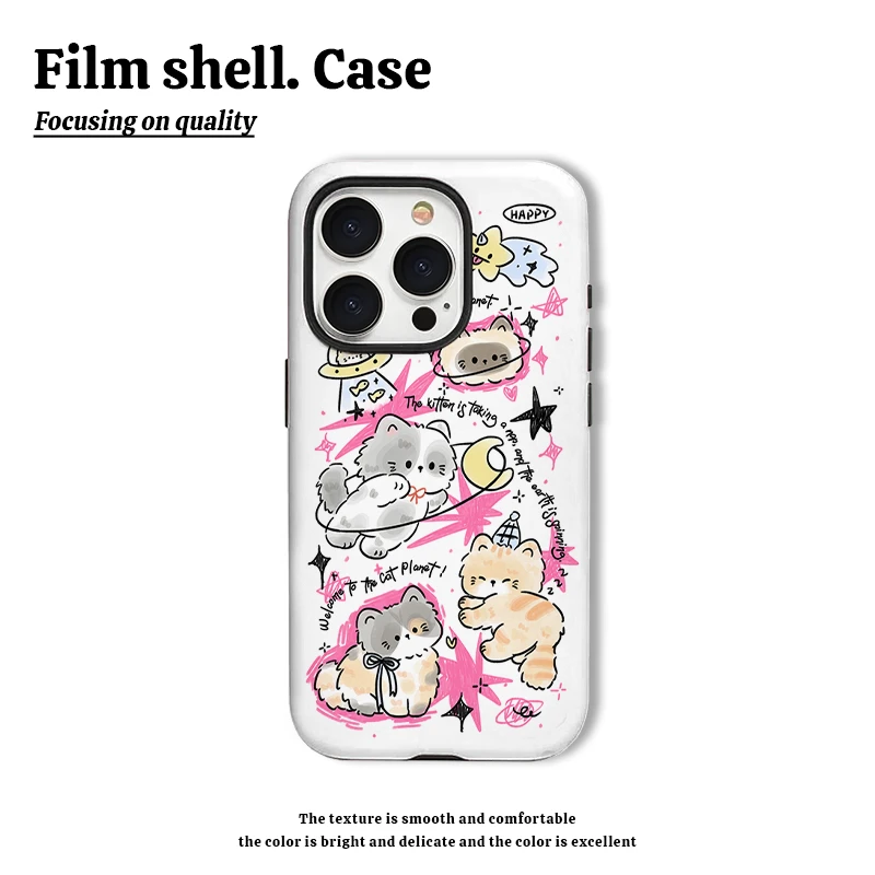 小猫星球高颜值手机壳适用苹果16华为oppo小米vivo荣耀mate60红米