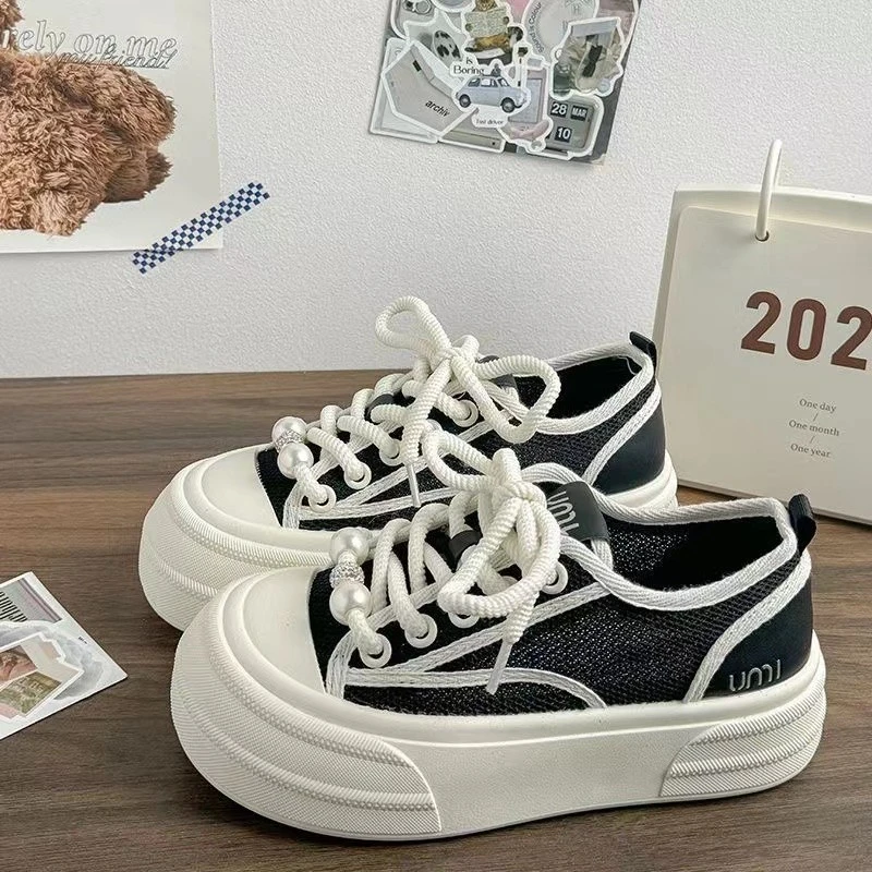 2024夏季新款百搭厚底休闲运动小众女板鞋