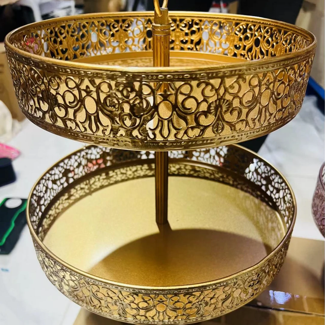 欧式金属蛋糕盘点心盘水果盘西点托盘婚庆甜品台茶配件礼盒套装
