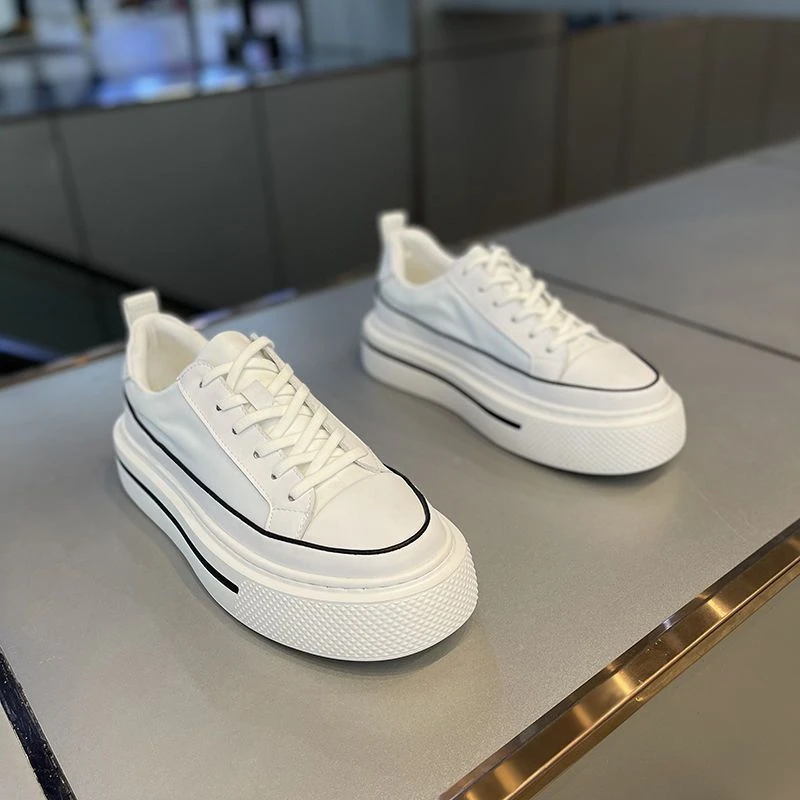 鞋子男秋季新款网红透气布鞋百搭小白鞋松糕厚底增高鞋时尚男鞋