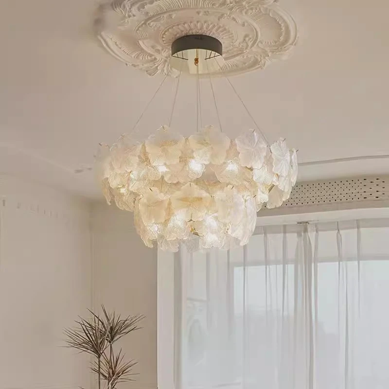 轻奢吊灯北欧简约现代工艺客厅灯餐厅主卧室水晶灯法式大厅玻璃灯