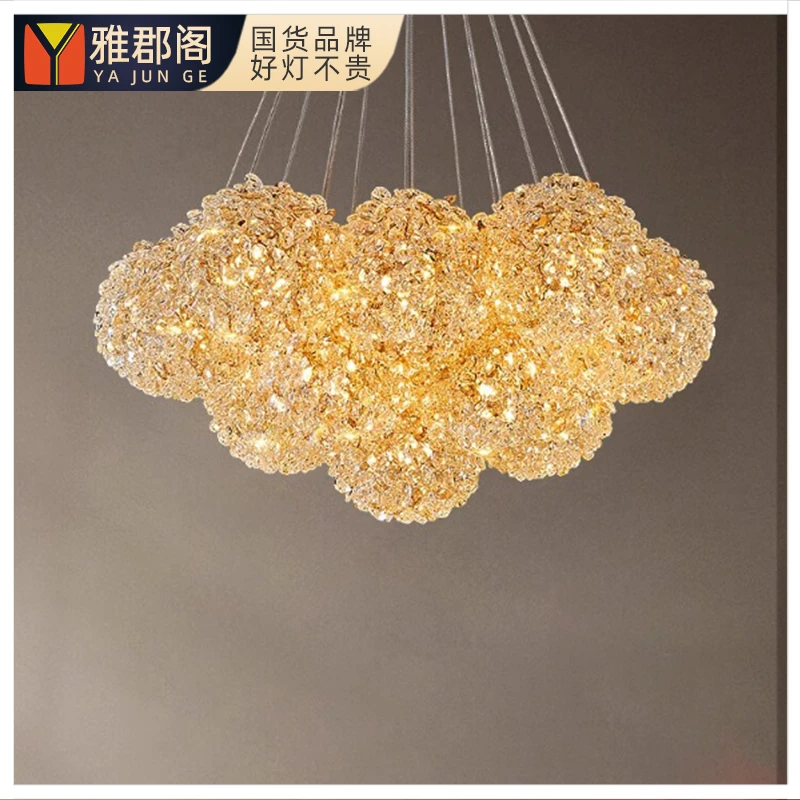 轻奢水晶卧室灯法式吊灯新款高端意式餐厅灯温馨浪漫房间灯