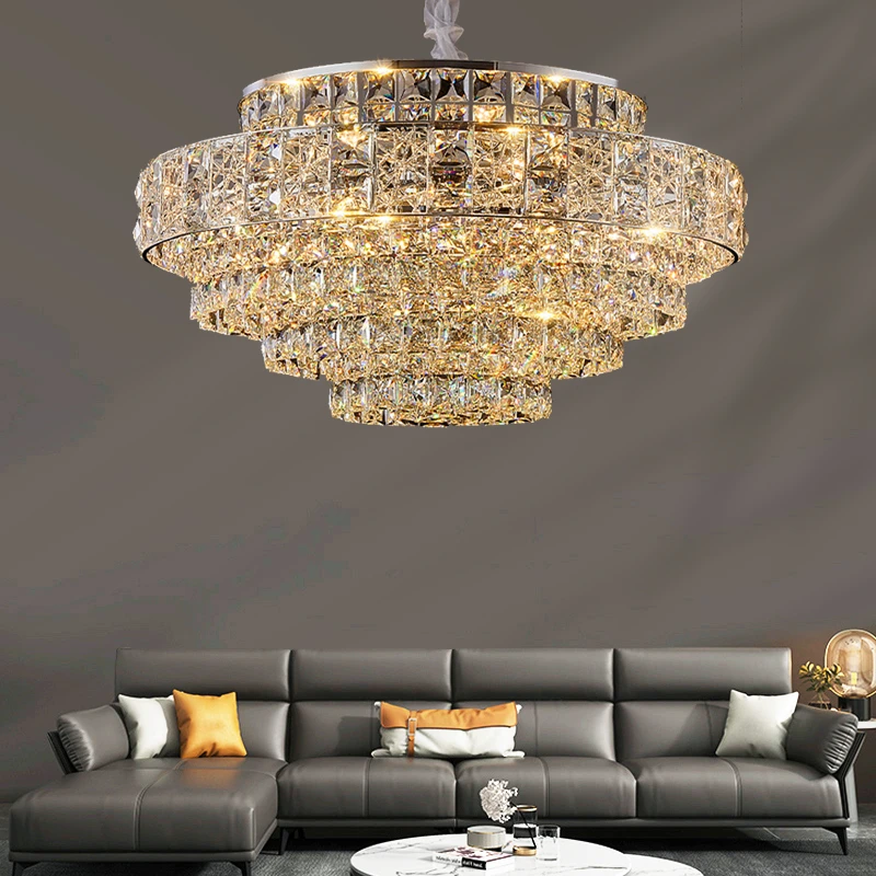 客厅灯现代轻奢吊灯2024新款水晶灯高档大气卧室灯高级感餐厅灯具