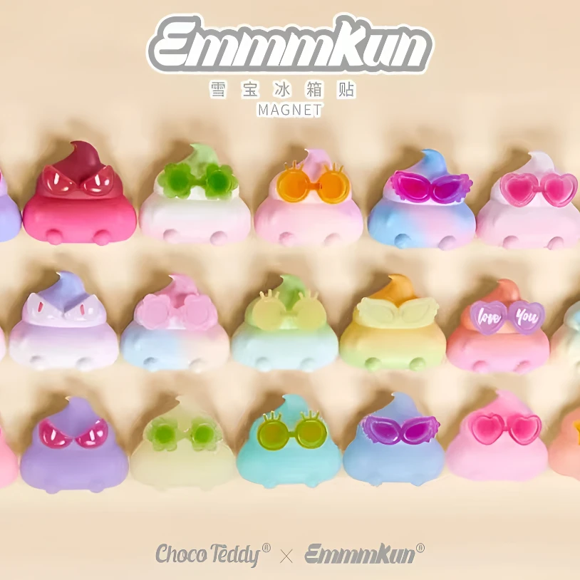 【拆盒】Emmm君多巴胺系列雪宝冰箱贴潮玩盲盒手办公仔礼物摆件