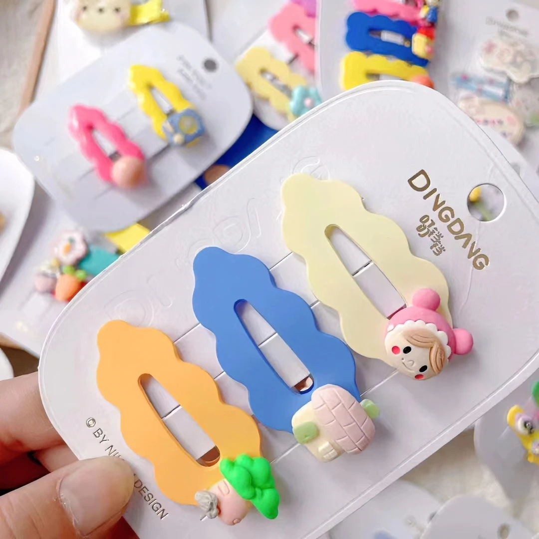 20个装女童可爱卡通发卡盲盒不伤发儿童头饰糖果色发夹发饰女孩