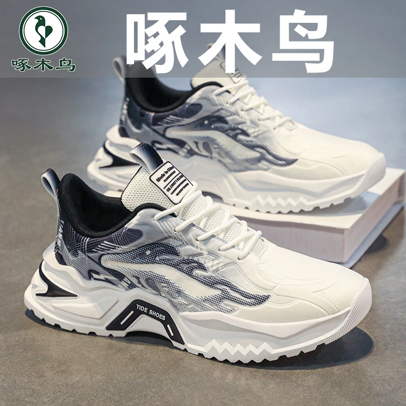 啄木鸟官方正品男鞋春季青少年学生运动鞋男款跑步男士休闲老爹鞋