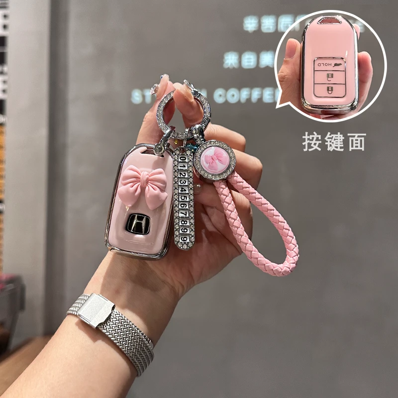 适用于本田十代思域钥匙套雅阁冠道扣xrv皓影凌派飞度crv缤智壳包