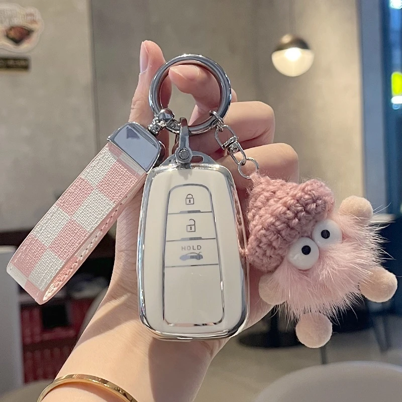 适用于丰田凯美瑞钥匙套亚洲龙卡罗拉雷凌荣放rav4包壳扣女款简约