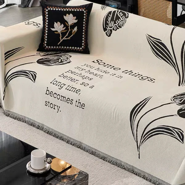 十一号链接郁金香雪尼尔四季通用沙发巾全盖简约防滑加厚耐脏