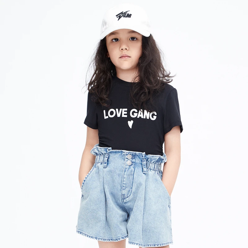 抑菌-littlemoco童装23夏季新款儿童爱心短袖T恤宽松#KBC2TEE036