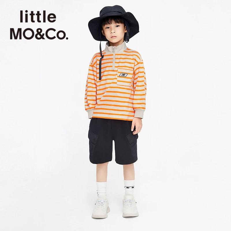 littlemoco童装春秋男童纯棉休闲短裤子直筒五分裤潮#KBB1SOT009