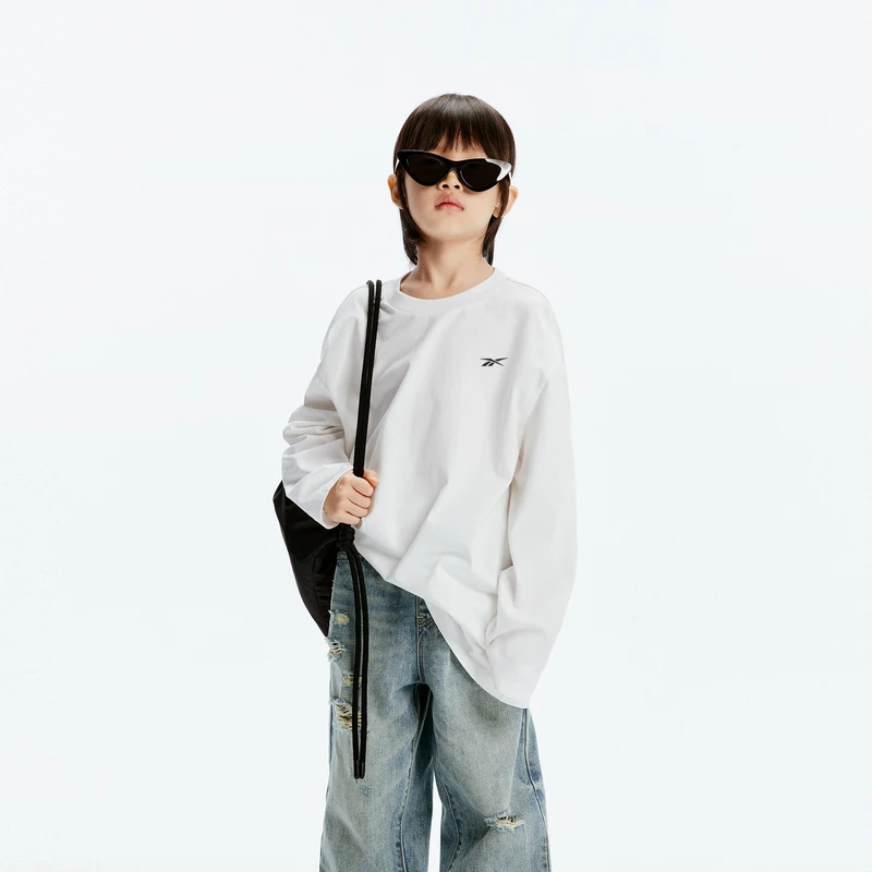 【Reebok联名】littlemoco童装男女童5A抑菌长袖T恤#KBD3TEE020
