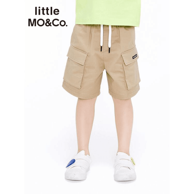 littlemoco童装夏季运动短裤松紧腰帅气工装五分裤#KBA2SOT015