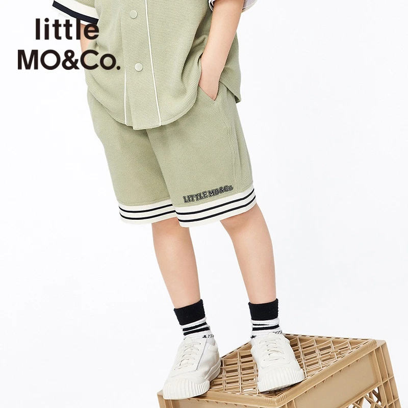 littlemoco童装夏季儿童运动宽松休闲短裤撞色五分裤#KBB2SOT027