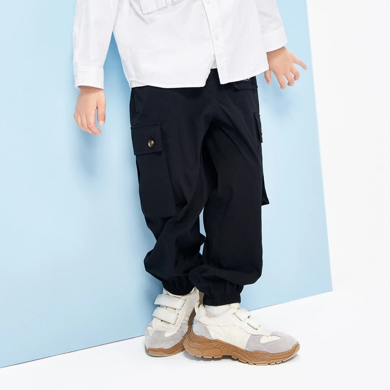 littlemoco童装秋季男童休闲风工装裤潮流宽松长裤子#KBB3PAT011