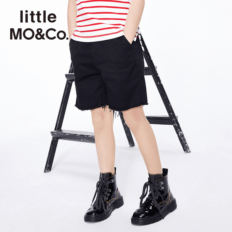 littlemoco童装新款修身牛仔单车裤打底外穿裤子时尚#KBA1SOT007