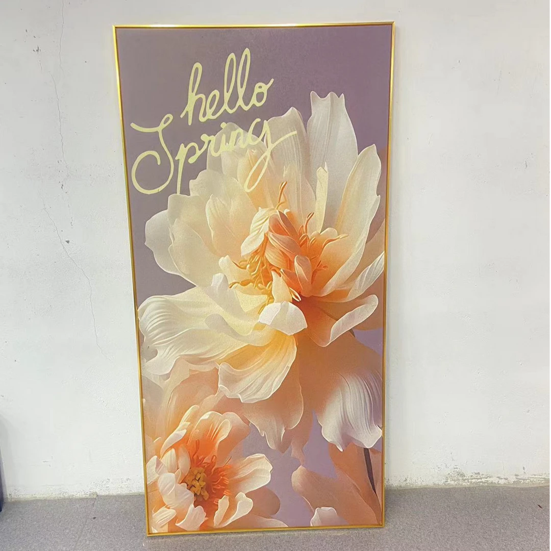 牡丹花入户玄关走廊过道装饰画立体花卉客厅落地画牡丹80160