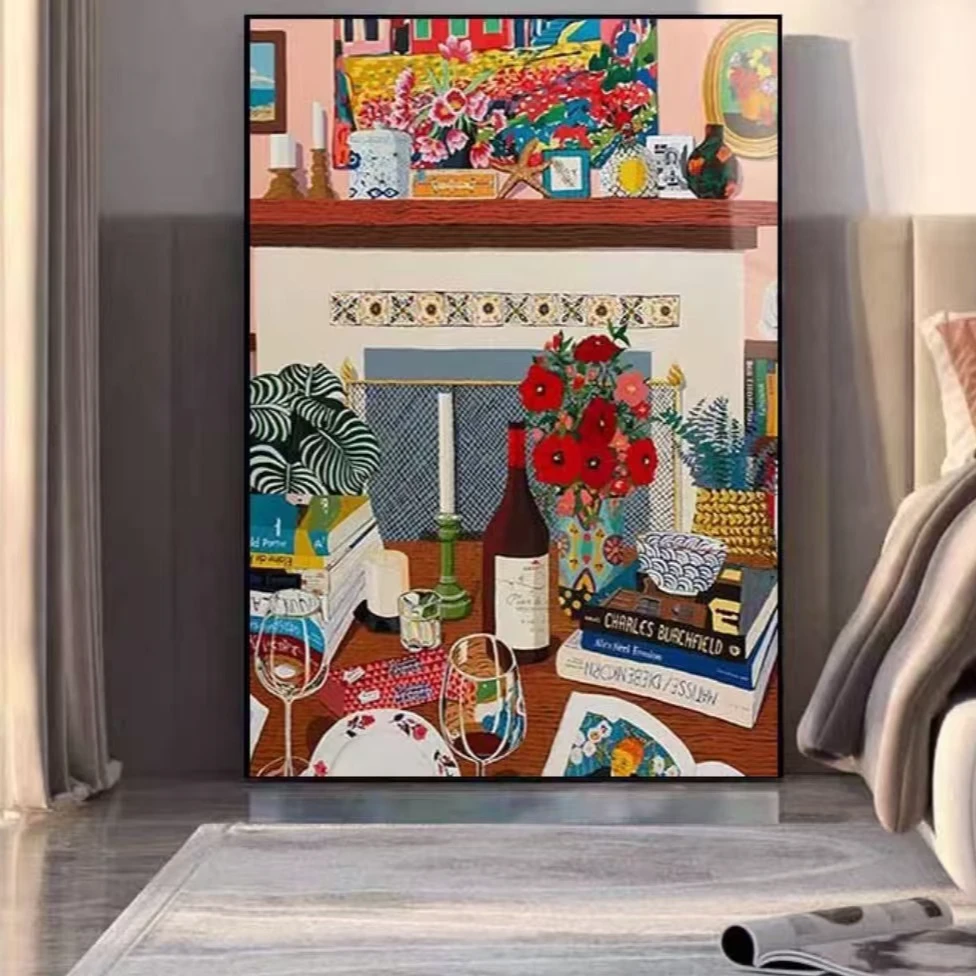 多巴胺抽象野兽手工砂岩小众高级感治愈玄关酒瓶80120