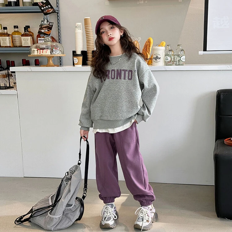 春秋女童运动套装2025新款春季儿童中大童女孩学生休闲卫衣两件套