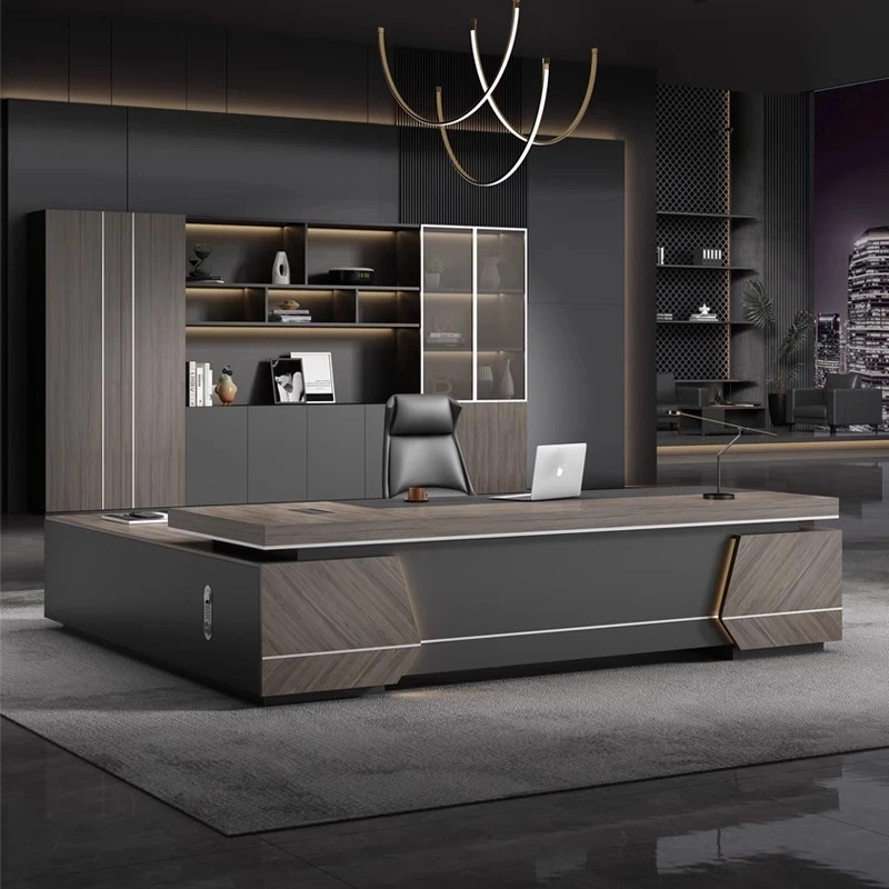 老板桌办公桌简约现代办公室全套书柜家具豪华结实大班台桌椅组合