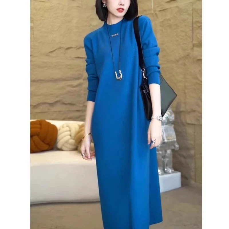 法式高级感小众气质针织连衣裙女装2024秋冬新款宽松显瘦内搭裙子