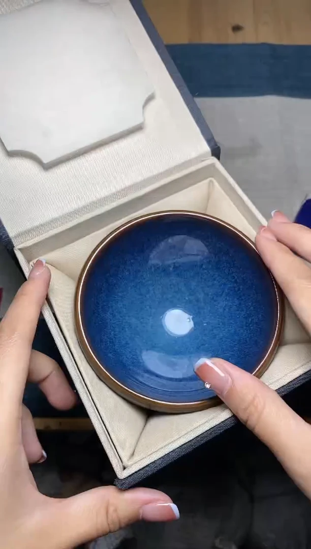 【闪购商品】茶盏回蓝 钵 盏三疯建盏茶器