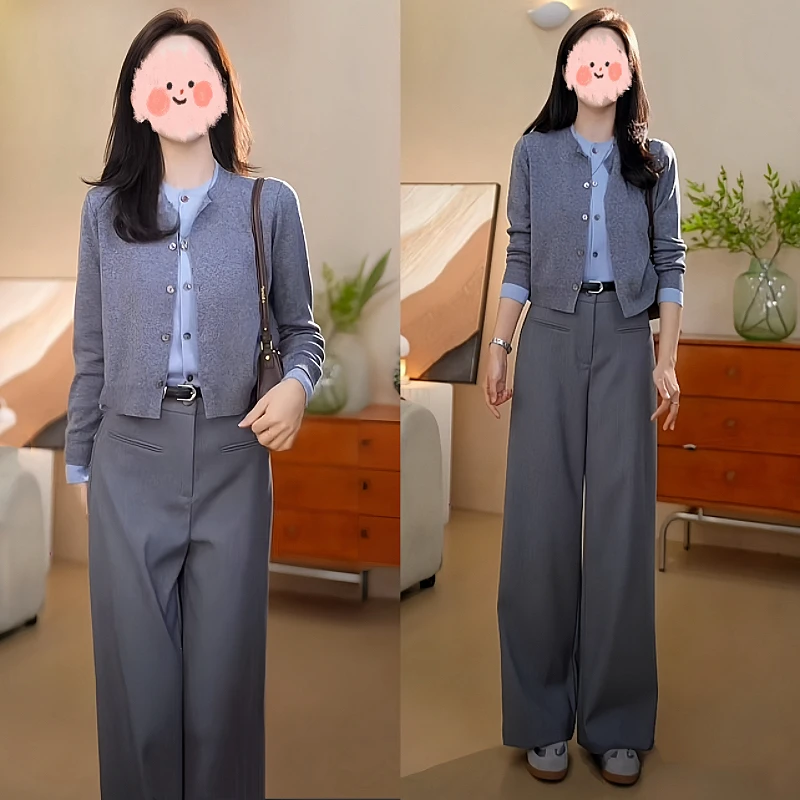 女士时尚百搭服装洋气秋季流行新款二件套潮流精品上衣裤子套装